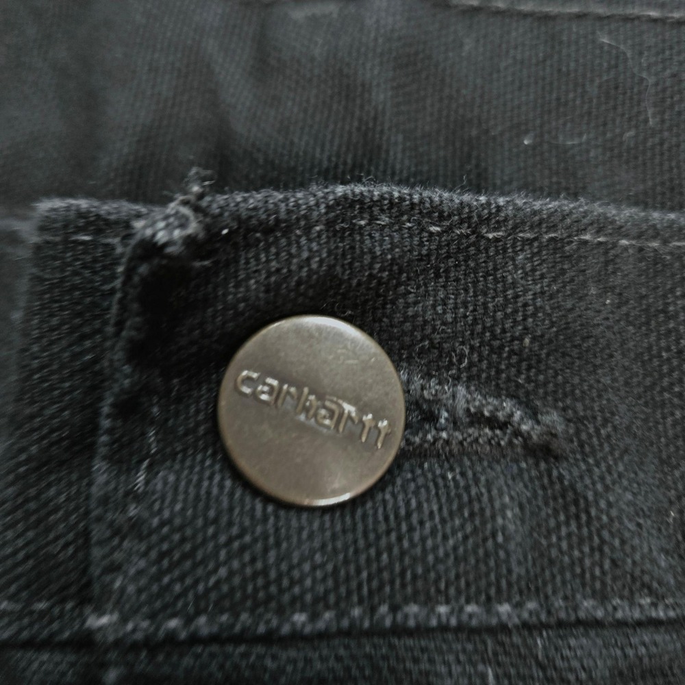 Carhartt Pants Mens 44x29 Black Carpenter Canvas Workwear Pockets Big Tall - Picture 7 of 16